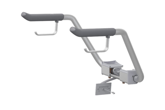 Care Support Arms - Aluminium with Grey Handles and Toilet Roll Holders for Care 700 Series Toilets - with Nurse Call