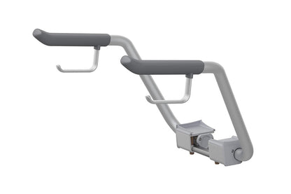 Care Support Arms: Aluminium with grey handles, toilet roll holders, for Care 700 Series Toilets