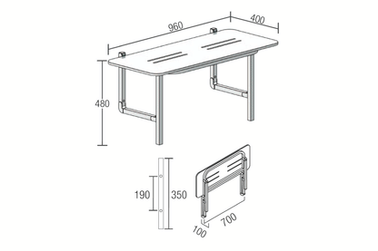 Shower Seat Fold Down - Metal