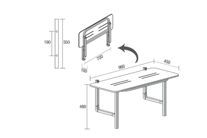 Shower Seat - 960mm x 450mm