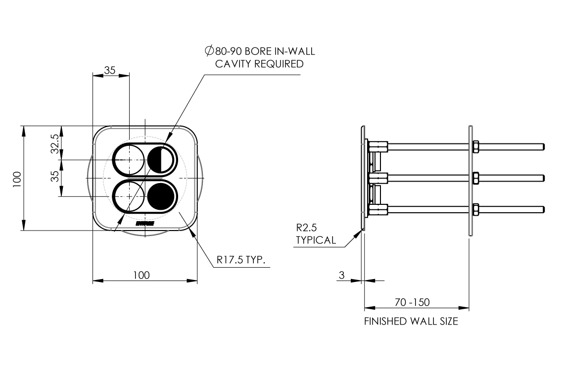 Custodian Toilet Flushing Control Panel - Dual Flush