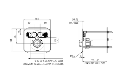 Custodian Basin or Shower and Toilet Flushing Control Panel