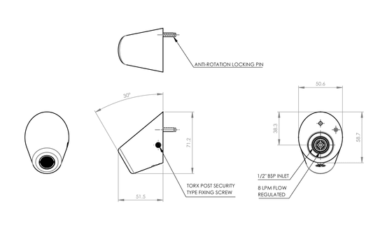 Custodian: Basin Outlet - Wall Mount