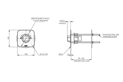 Custodian: Basin or Shower Single Control Panel