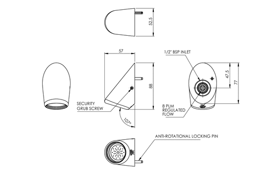 Custodian: Shower Rose - On Wall Mount