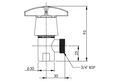 Concealed Spindle Washing Machine Tap - Jumper Valve