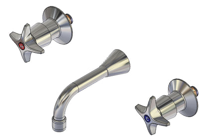 Concealed Spindle Wall Set with SP201 Fixed Aerated Spout - Jumper Valve