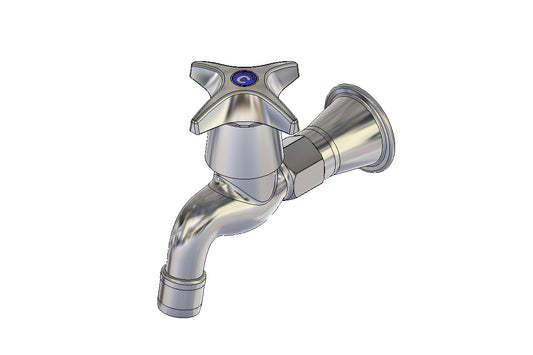 Concealed Spindle Bib Tap FI 50mm Extended - Aerated Outlet - Jumper Valve