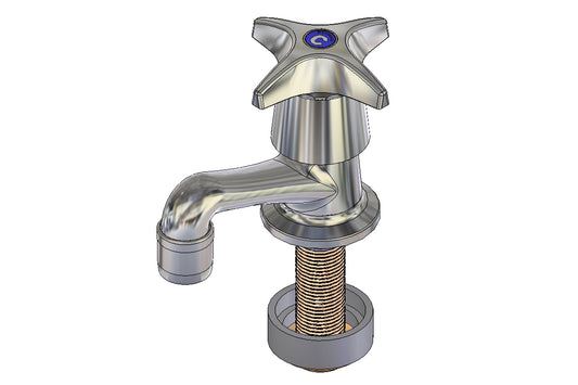 Concealed Spindle Pillar Tap Aerated Outlet - Jumper Valve