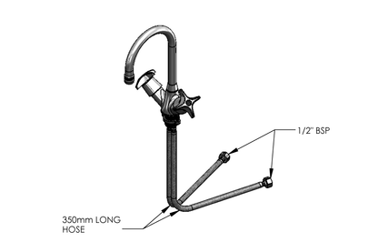 Concealed Spindle Dual Mixer with SP020 Spout - Jumper Valve