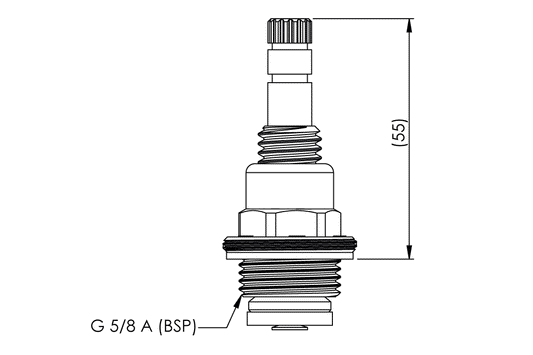 Concealed Spindle: Bib/Pillar Stuffing Box Assembly -  Jumper Valve