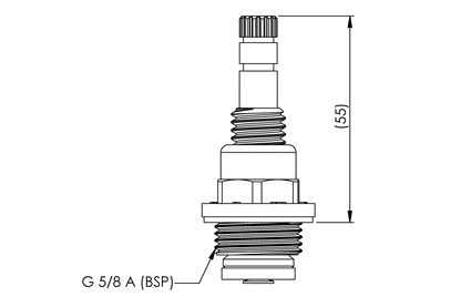 Concealed Spindle - Basin/Sink Stuffing Box Assembly - Jumper Valve