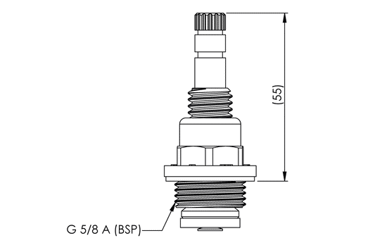 Concealed Spindle - Basin/Sink Stuffing Box Assembly - Jumper Valve