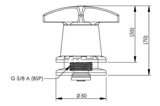 Concealed Spindle: Basin/Sink Top Assembly - Jumper Valve