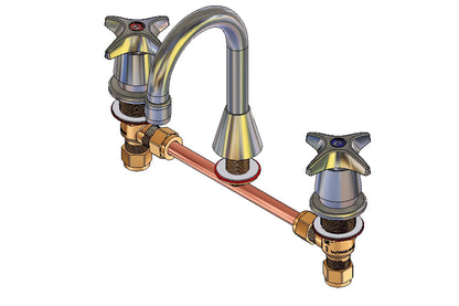 Concealed Spindle Basin Set with SP001 Fixed Spout - 1/4 Turn Ceramic Disc