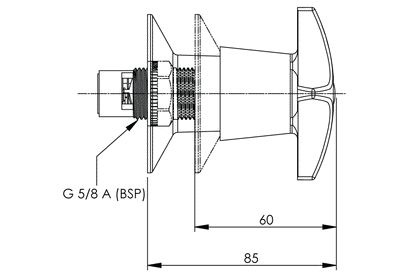 Concealed Spindle Recess Adaptor - Wall Top Assembly- 1/2 Turn Ceramic Disc