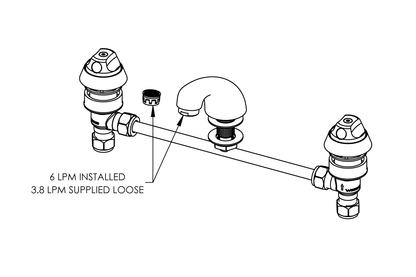 Detention Hot & Cold Basin Set with SP003 Fixed Low Level Spout