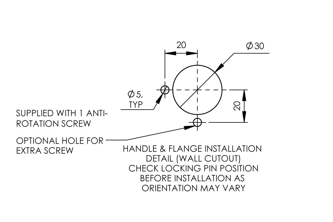 Secure Ligature Resistant Recess Adaptor - 1/4 Turn Ceramic Disc