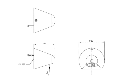 Detention: Conical Shower Wall Mounted Shower Rose