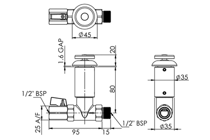 Detention: Disabled Push Button Self Closing Basin Assembly - Straight Body