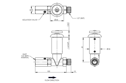 Detention Disabled Push Button Self Closing Basin Assembly - Straight Body - Spring Action
