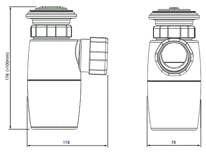 Bottle Trap 40mm Adjustable - White - Plug and Waste