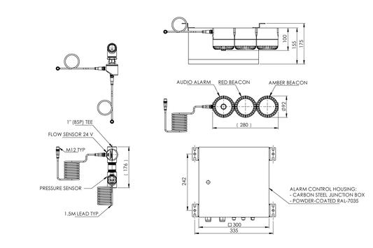 Plug and Play Alarm System with Combination Audio Visual and BMS Capability