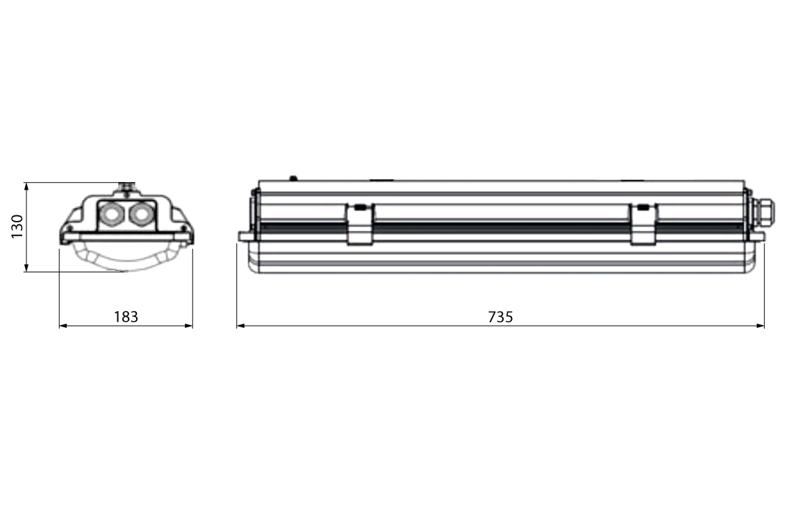 Emergency Light Hazardous Area LED Green