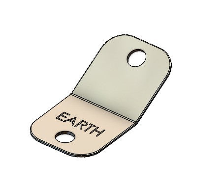 Earth Lug - 50mm x 100mm, 2 drill holes for attachment