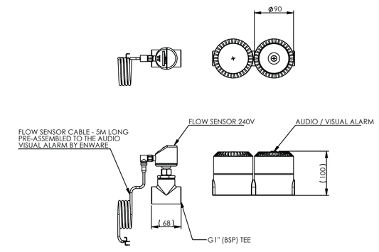 240V Alarm System: Audio Visual Alarm