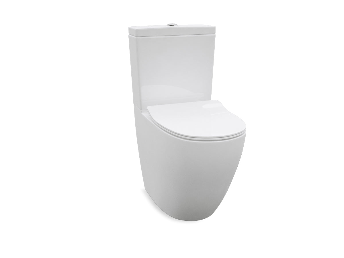 Curve Back to Wall Close-Coupled Toilet Suite - Standard Height