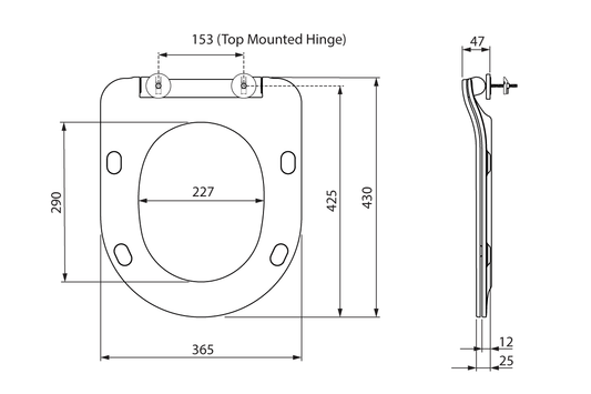 Double Flap White Soft Close Toilet Seat - Suits EBTW Toilet Suites
