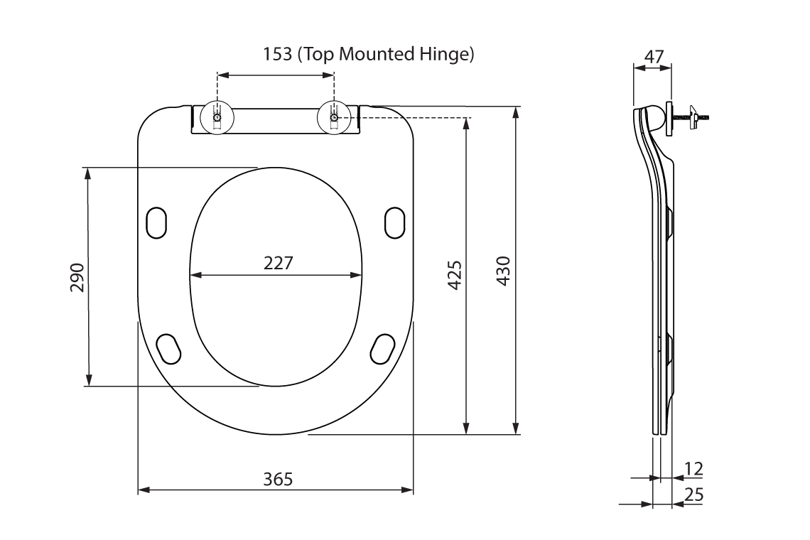Double Flap White Soft Close Toilet Seat - Suits EBTW Toilet Suites