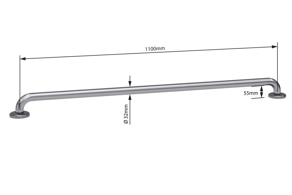 Wellbeing Grab Rails: Straight 1100mm
