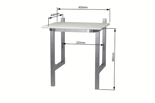 Wellbeing Fold Down Shower Seat SS - 450mm