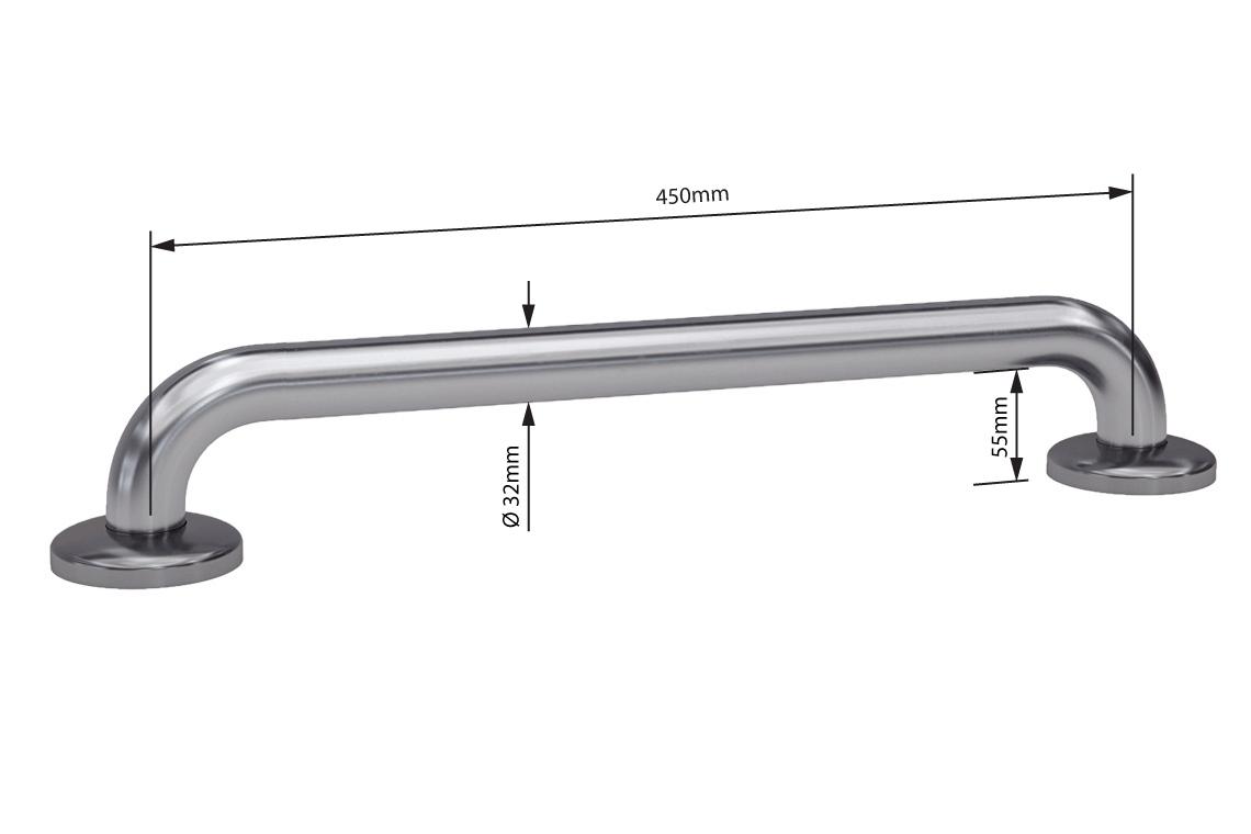 Wellbeing Grab Rails: Straight 450mm