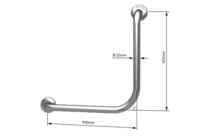 Wellbeing Ambulant Grab Rails 450 x 450mm 90° - Pair