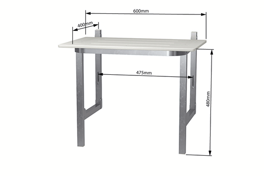 Wellbeing Fold Down Shower Seat SS - 600mm