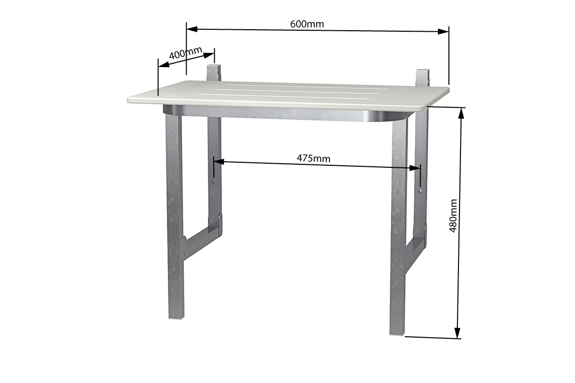 Wellbeing Fold Down Shower Seat SS - 600mm
