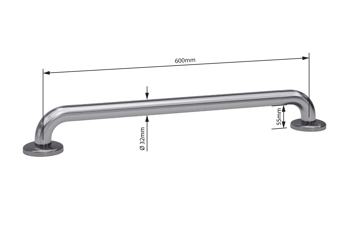 Wellbeing Grab Rails: Straight 700mm Brushed Stainless Steel
