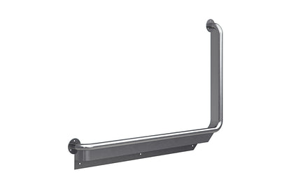 Wellbeing Anti-Ligature Grab Rail - Brushed Stainless Steel - 965 x 600mm Toilet Assisted 90 ° Left Hand