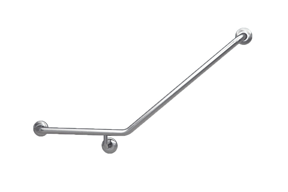 Wellbeing Grab Rail Ambulant 450 x 700mm 40° Bend - Left Hand & ECAMB45LCP & ECAMB45LSS