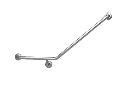 Wellbeing Grab Rail Ambulant 450 x 700mm 40° Bend - Left Hand & ECAMB45LCP & ECAMB45LSS