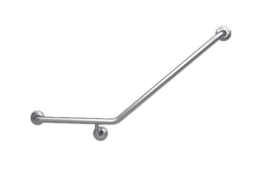 Wellbeing Grab Rail Ambulant 450 x 700mm 40° Bend - Left Hand & ECAMB45LCP & ECAMB45LSS