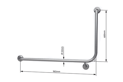 Wellbeing Grab Rail 965mm 90° - Left Hand