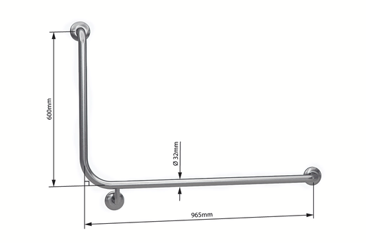 Wellbeing Grab Rail 965mm 90° - Right Hand