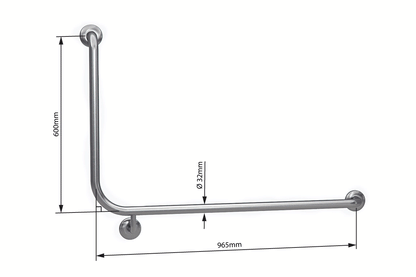 Wellbeing Grab Rail 965mm 90° - Right Hand