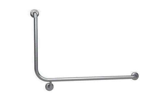 Wellbeing Bariatric Accessible Toilet Grab Rail with 90° Bend - Right Hand - Brushed Stainless Steel