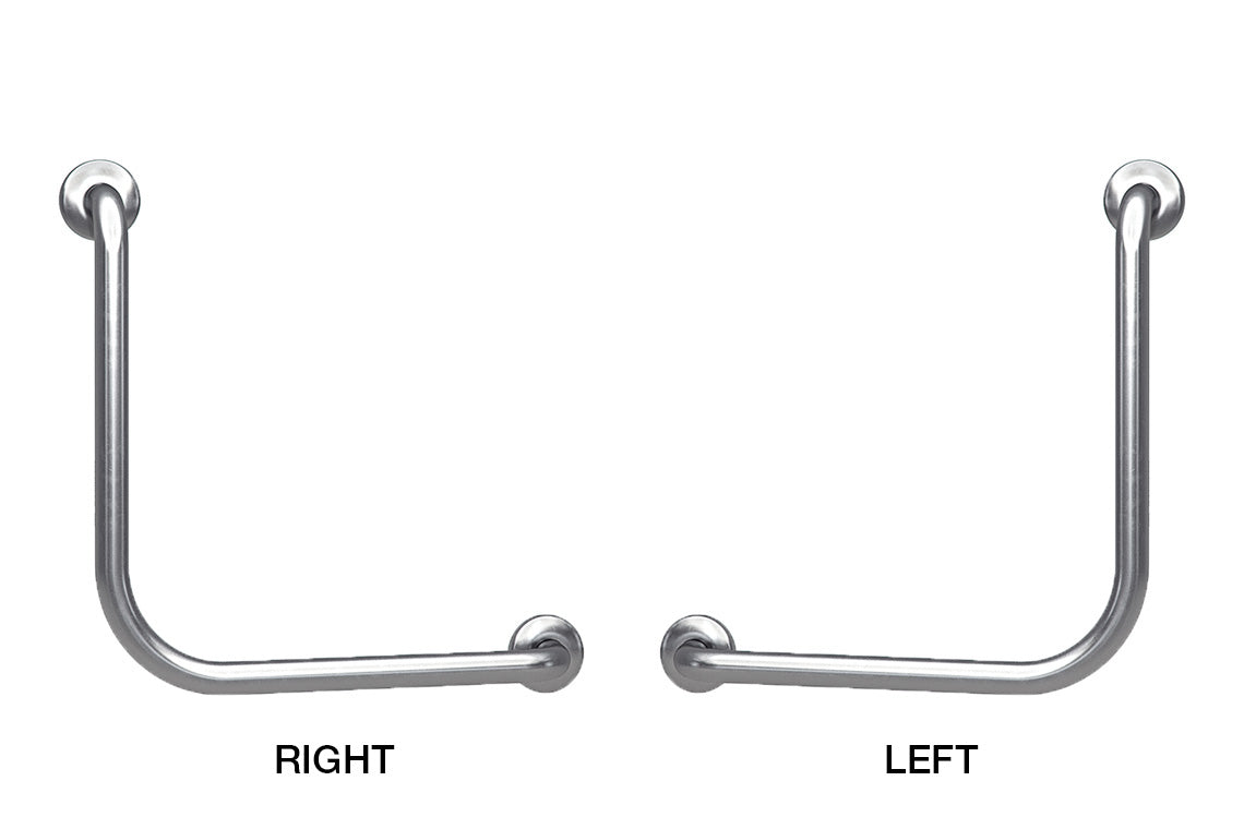 Wellbeing Bariatric Ambulant  Grab Rail 450 x 450mm 90° - Brushed Stainless Steel & ECBARAMB45SS