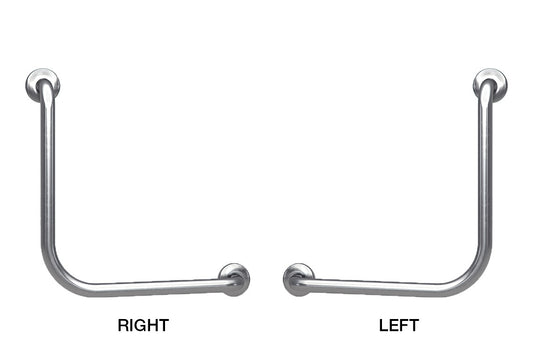Wellbeing Bariatric Ambulant  Grab Rail 450 x 450mm 90° - Brushed Stainless Steel & ECBARAMB45SS